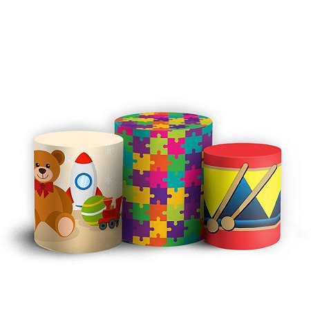 Capas Trio Cilindro Sublimado Vest Facil - Brinquedos
