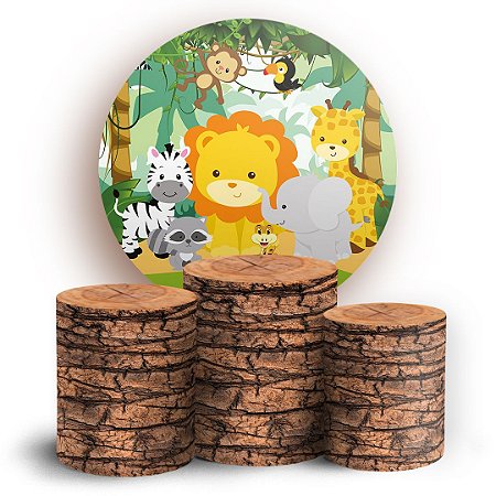 Capas Painel Redondo e Trio Cilindro Sublimado - Safari