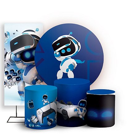 Capas Painel Redondo Trio Cilindro e Faixa Lateral Sublimado - Astro Bot