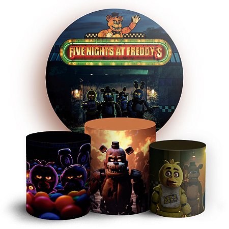 Capas Painel Redondo e Trio Cilindro Sublimado - Five Nights At Freddy's