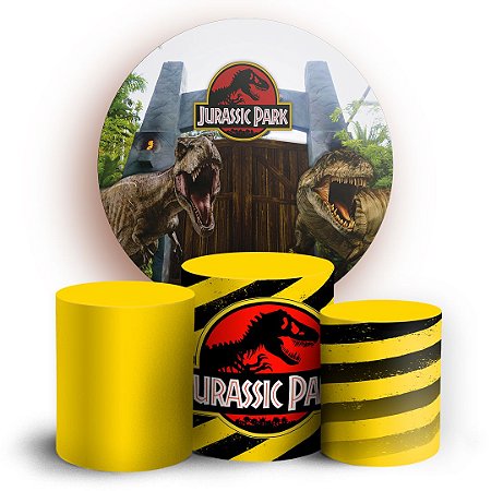 Capas Painel Redondo e Trio Cilindro Sublimado - Dinossauro