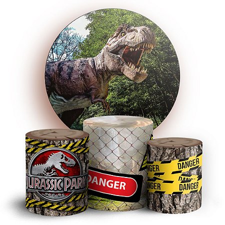 Capas Painel Redondo e Trio Cilindro Sublimado - Dinossauro