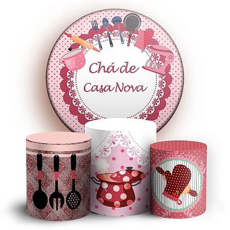 Capas Painel Redondo e Trio Cilindro Sublimado - Cha de Cozinha