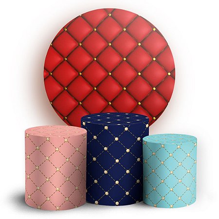 Capas Painel Redondo e Trio Cilindro Sublimado - Capitone