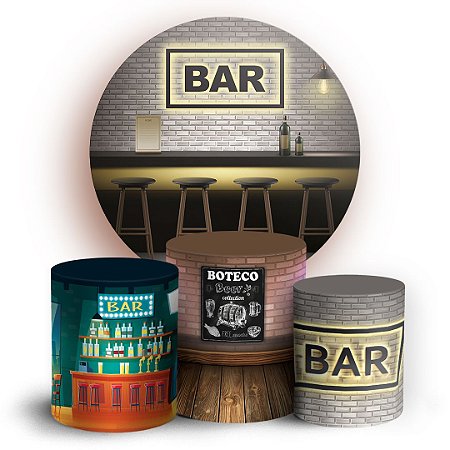 Capas Painel Redondo e Trio Cilindro Sublimado - Boteco