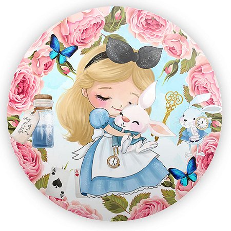 Capa Painel Redondo Sublimado - Alice Pais das Maravilhas