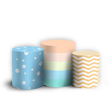 Capas Trio Cilindro Sublimado Vest Facil - Geometrico TikTok