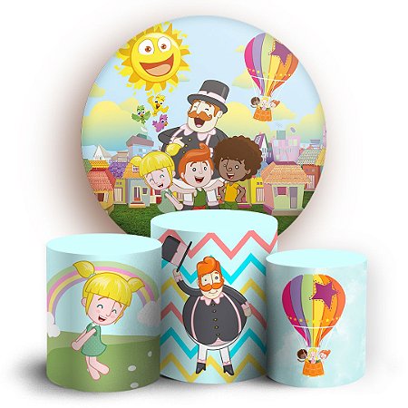 Capas Painel Redondo e Trio Cilindro Sublimado - Mundo Bita