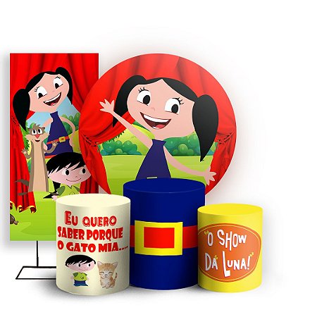 Capas Painel Redondo Trio Cilindro e Faixa Lateral Sublimado - Show de Luna