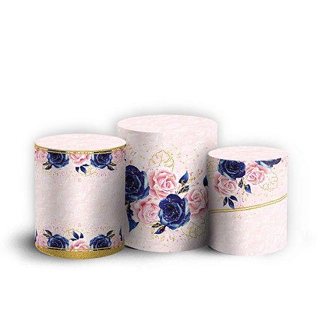 Capas Trio Cilindro Sublimado Vest Facil - Floral