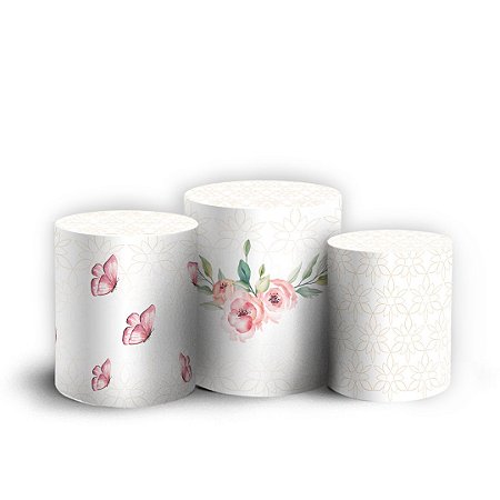 Capas Trio Cilindro Sublimado Vest Facil - Floral