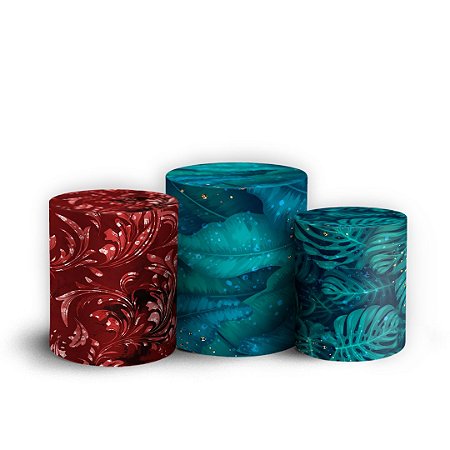 Capas Trio Cilindro Sublimado Vest Facil - Floral