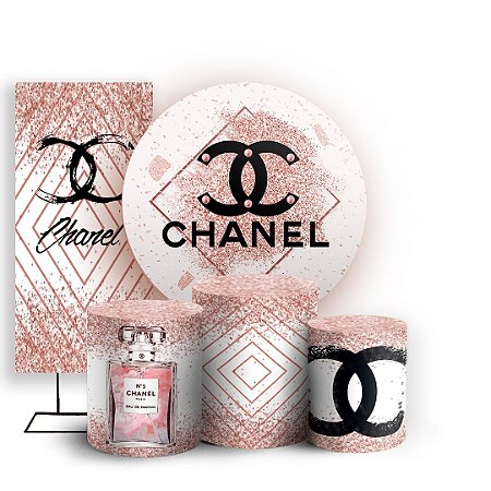 Capas Painel Redondo Trio Cilindro e Faixa Lateral Sublimado - Chanel