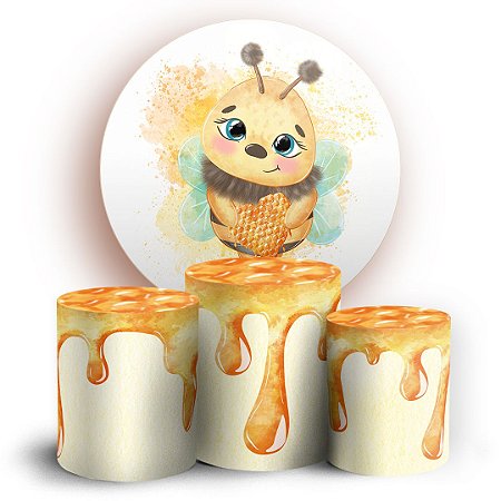 Capas Painel Redondo e Trio Cilindro Sublimado - Abelha