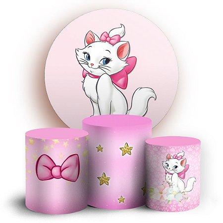 Capas Painel Redondo e Trio Cilindro Sublimado - Gata Marie