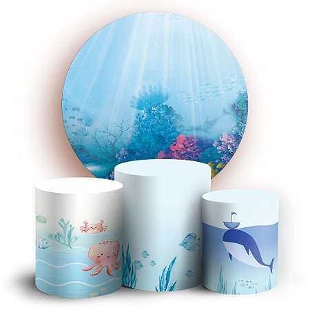 KIT Redondo e Trio - Fundo do Mar - Sublimado 3D