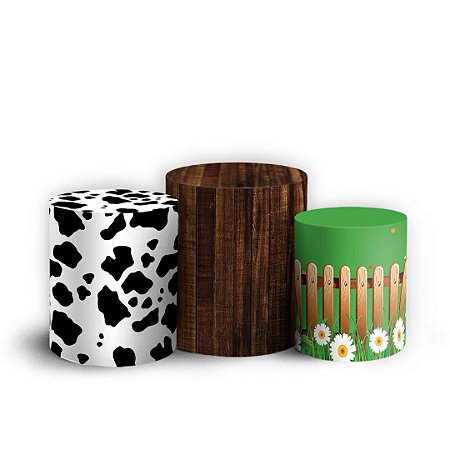 Capas Trio Cilindro Sublimado Vest Facil - Fazendinha