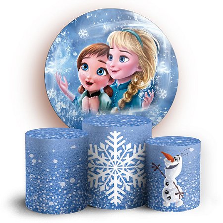 Capas Painel Redondo e Trio Cilindro Sublimado - Frozen