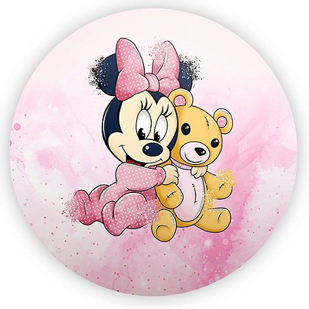 Capa Painel Redondo Sublimado - MInnie Baby