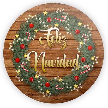 Painel Redondo - Feliz Navidad - Sublimado 3D