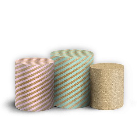 Capas Trio Cilindro Sublimado Vest Facil - Glitter