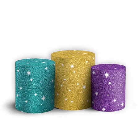 Capas Trio Cilindro Sublimado Vest Facil - Glitter
