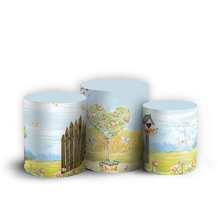 Capas Trio Cilindro Sublimado Vest Facil - Jardim