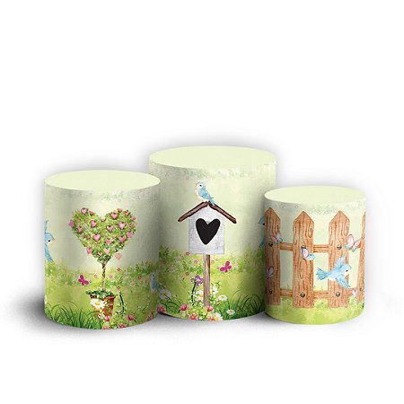 Capas Trio Cilindro Sublimado Vest Facil - Jardim