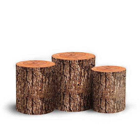 Capas Trio Cilindro Sublimado Vest Facil - Madeira