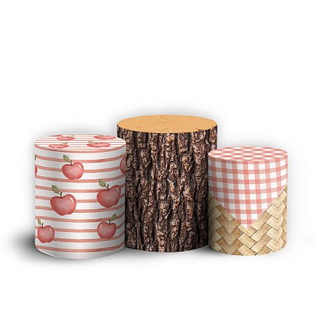 Capas Trio Cilindro Sublimado Vest Facil - Chapeuzinho Vermelho Aquarela