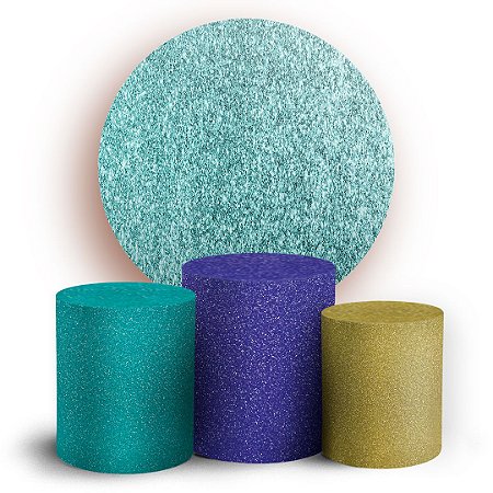 Capas Painel Redondo e Trio Cilindro Sublimado - Glitter