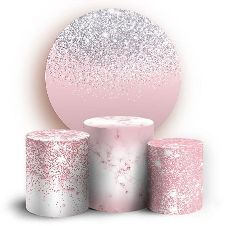 Capas Painel Redondo e Trio Cilindro Sublimado - Glitter