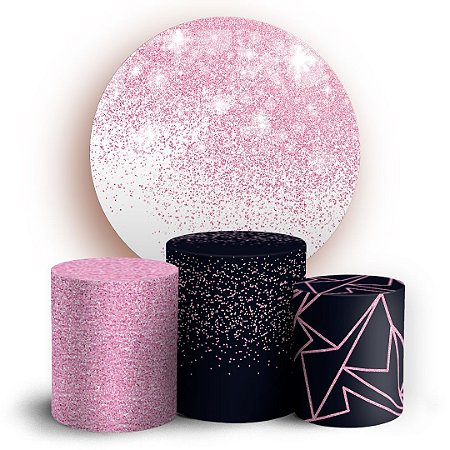 Capas Painel Redondo e Trio Cilindro Sublimado - Glitter