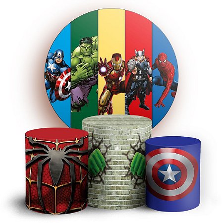 Capas Painel Redondo e Trio Cilindro Sublimado - Herois