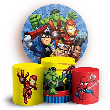 Capas Painel Redondo e Trio Cilindro Sublimado - Herois