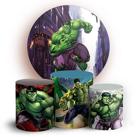 Capas Painel Redondo e Trio Cilindro Sublimado - Hulk
