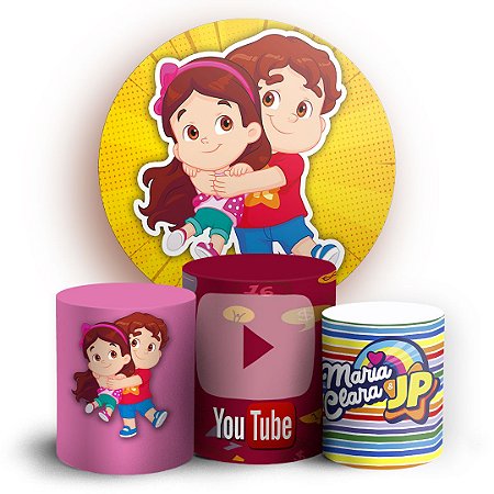 Capas Painel Redondo e Trio Cilindro Sublimado - Maria Clara e JP