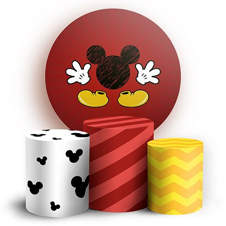 Capas Painel Redondo e Trio Cilindro Sublimado - Mickey