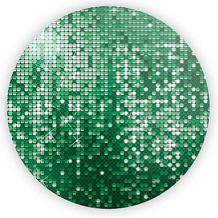 Capa Painel Redondo Sublimado - Lantejoulas Verde