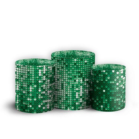 Capas Trio Cilindro Sublimado Vest Facil - Lantejoulas Verde