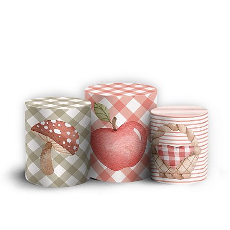 Capas Trio Cilindro Sublimado Vest Facil - Chapeuzinho Vermelho