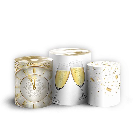 Capas Trio Cilindro Sublimado Vest Facil - Ano Novo Natal