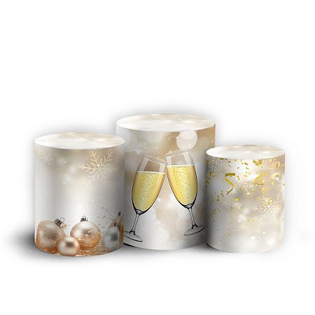 Capas Trio Cilindro Sublimado Vest Facil - Natal Ano Novo