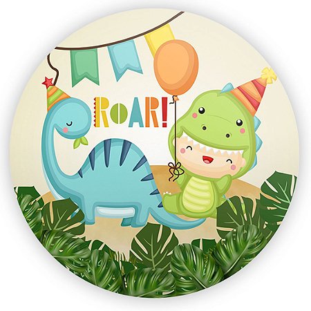 Capa Painel Redondo Sublimado - Dino Baby
