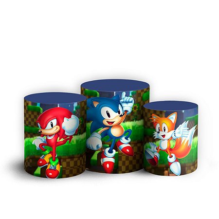 Capas Trio Cilindro Sublimado Vest Facil - Sonic