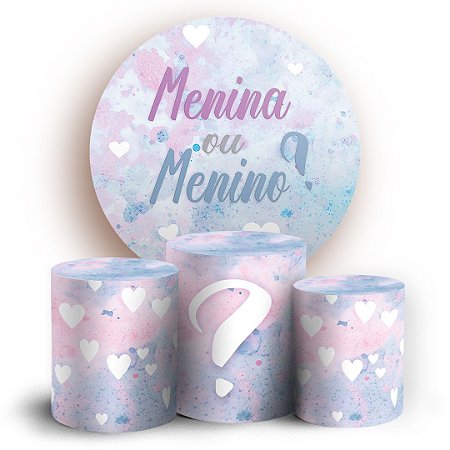 Capas Painel Redondo e Trio Cilindro Sublimado - Chá Revelação