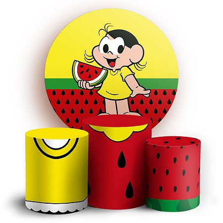 Capas Painel Redondo e Trio Cilindro Sublimado - Magali Turma da Monica