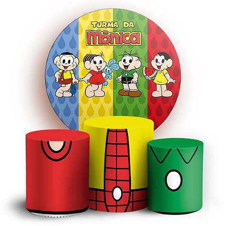 Capas Painel Redondo e Trio Cilindro Sublimado - Turma da Monica