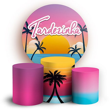 Capas Painel Redondo e Trio Cilindro Sublimado - Tardezinha