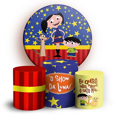 Capas Painel Redondo e Trio Cilindro Sublimado - Show de Luna